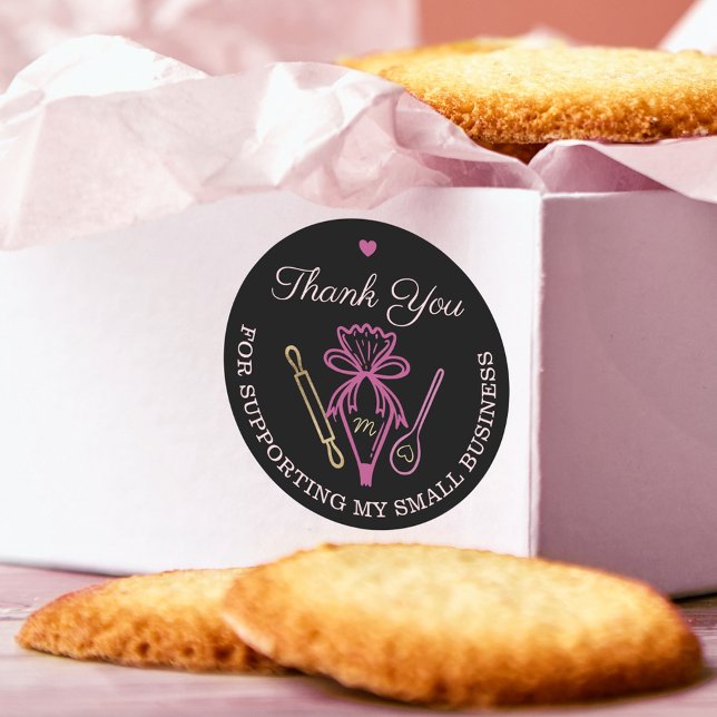 Thank You For Your Business Bakery Piping Bag Classic Round Sticker (Creator Uploaded)