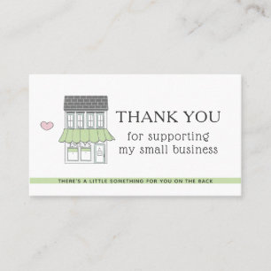 Thank You for your Business Coupon Code Shop Heart Business Card