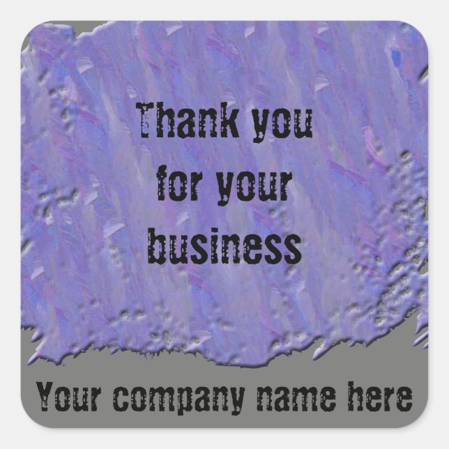 Thank You for Your Business Customer Promotional Square Sticker (Front)