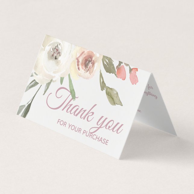 Thank You For Your Business Floral Boutique Card (Front)