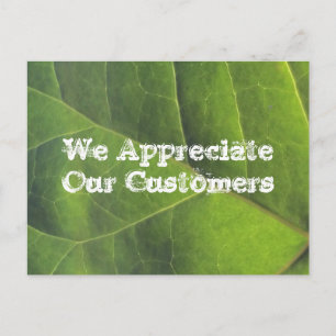 Thank You For Your Business Green Leaf Postcard