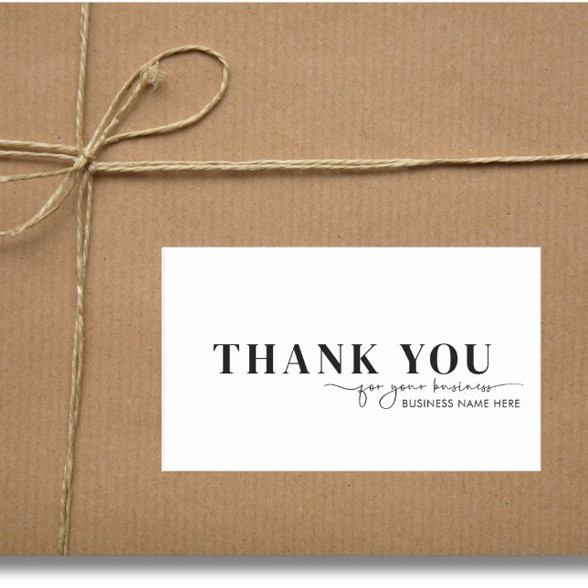 Thank You for your business Handwritten Script Rectangular Sticker (Creator Uploaded)