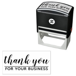 Thank you for your business - modern script self-inking stamp