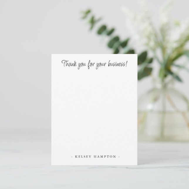 Thank You For Your Business Note Card (Standing Front)