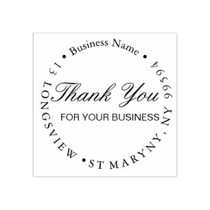 Thank you for your business RETURN ADDRESS Rubber Stamp