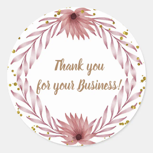 THANK YOU FOR YOUR BUSINESS STICKERS! CLASSIC ROUND STICKER | Zazzle
