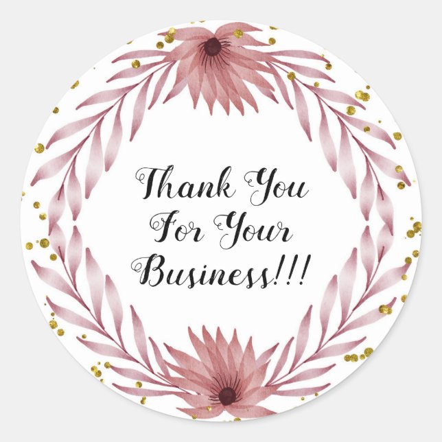 THANK YOU FOR YOUR BUSINESS STICKERS!! CLASSIC ROUND STICKER (Front)