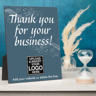 Thank you for your business with logo plaque