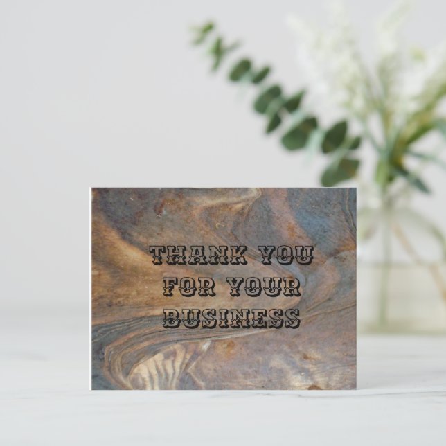 Thank You for Your Business Wooden Grain Design Postcard (Standing Front)