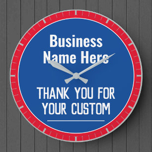 Thank You For Your Custom Retail Outlet Large Clock
