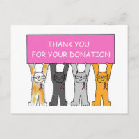 Thank You for Your Donation Pink Ribbon Cats