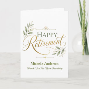Thank You For Your Friendship Personalised Name Card
