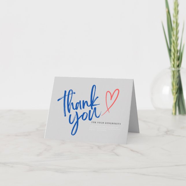 THANK YOU FOR YOUR GENEROSITY CARD (Front)