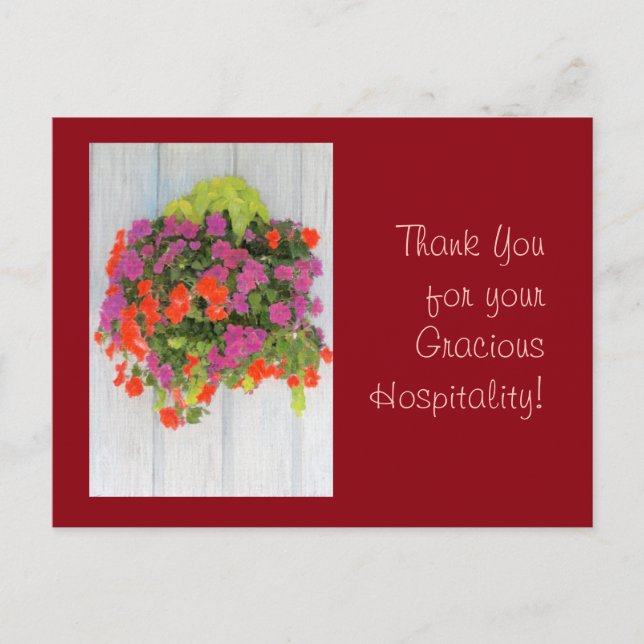 Thank You for your Gracious Hospitality! Postcard (Front)