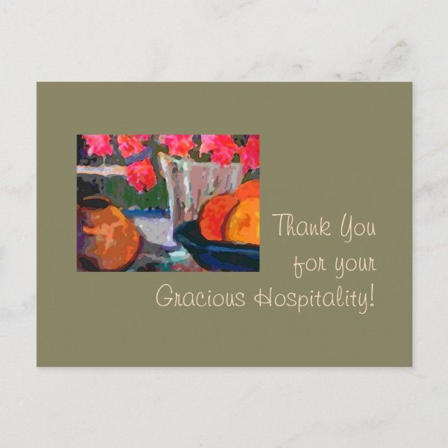 Thank You for your Gracious Hospitality! Postcard (Front)