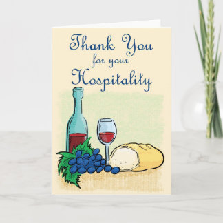 Thank You for your Hospitality Card