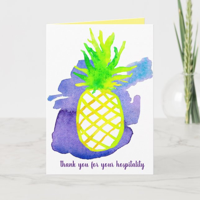 Thank You For Your Hospitality Pinapple Fruit Card (Front)