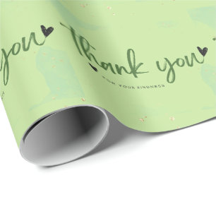 Thank You For Your Kindness Green watercolor gift Wrapping Paper
