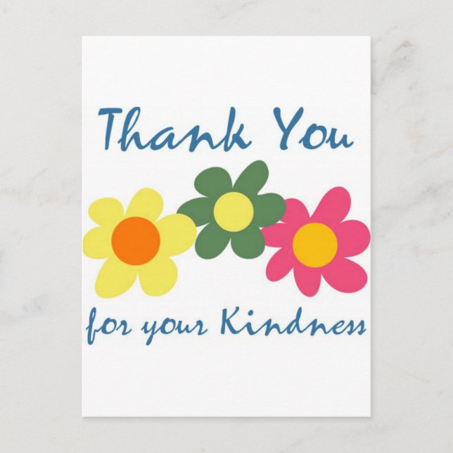 Thank You For Your Kindness Postcard (Front)