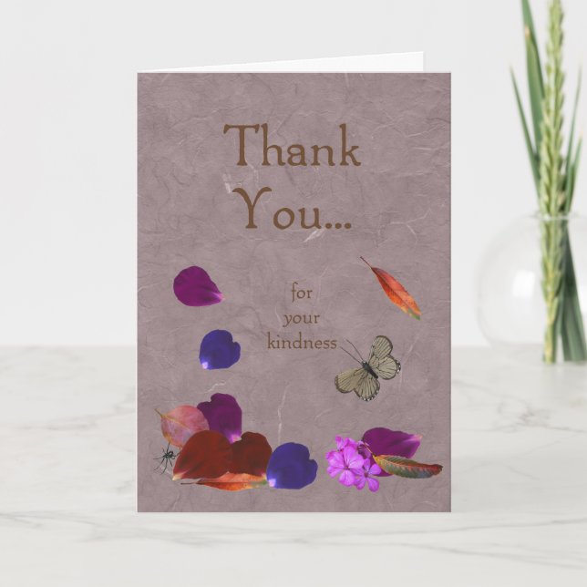 Thank You..for your kindness Thank You Card (Front)