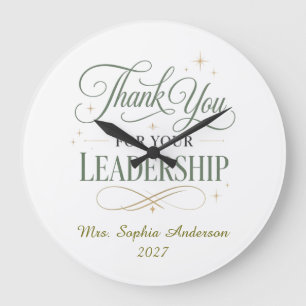 Thank You For Your Leadership Personalised Large Clock