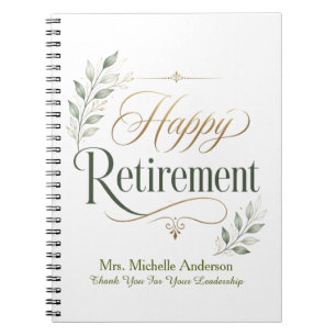 Thank You For Your Leadership Personalised Name Notebook