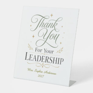 Thank You For Your Leadership Personalised Name Pedestal Sign