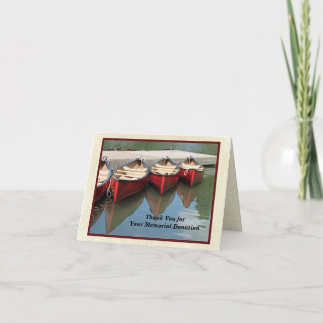 Thank You for Your Memorial Donation, Red Canoes (Front)