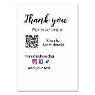 Thank you for your order add q r contact details s