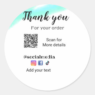 Thank you for your order add q r contact details s classic round sticker