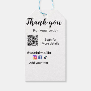 Thank you for your order add q r contact details s gift tags