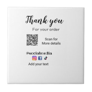 Thank you for your order add q r contact details s tile