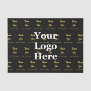 Thank You For Your Order Black Gold Business Logo Tissue Paper