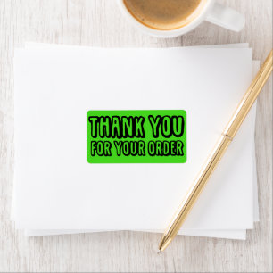 Thank You For Your Order Black Lime Small Business Label