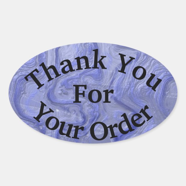 Thank You for Your Order Blue Wave Professional Oval Sticker (Front)