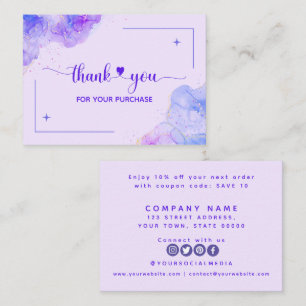 Thank You For Your Order business card
