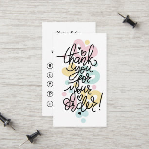 Thank You For Your Order Business Cards