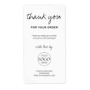 Thank You For Your Order Business Logo Chic White