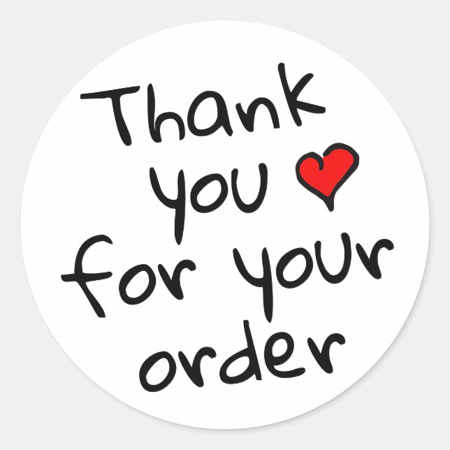 Thank you for your order business stickers (Front)