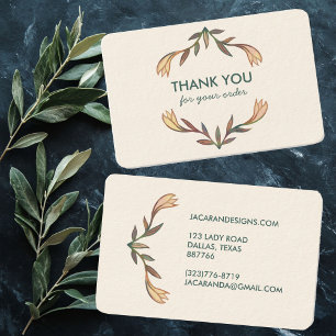 THANK YOU for your ORDER Chic Elegant Lily Frame  Business Card