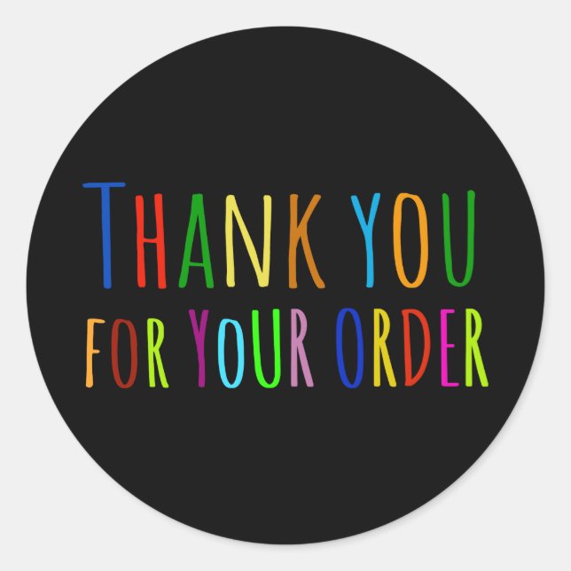 Thank you for your order classic round sticker (Front)