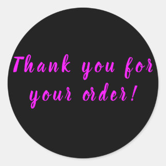 Thank You for your order Classic Round Sticker