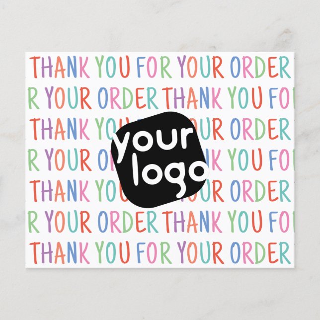     Thank You For Your Order Colourful Fun Add Log (Front)