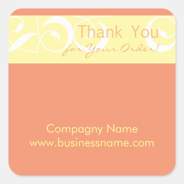 Thank you for your order Corporate Peach Sticker (Front)