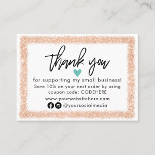 Thank You For Your Order Coupon Code Business Card
