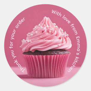 Thank you for your order cupcake classic round sticker