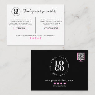 Thank You For Your Order Customer Discount Business Card