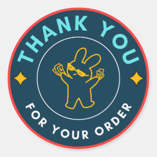 Thank You for Your Order Cute Bunny Sticker 