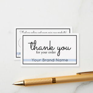 Thank You For Your Order Enclosure Card