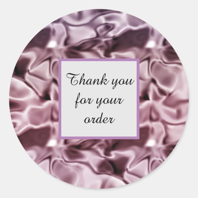 Thank You for Your Order Feminine Pink Satin Silk Classic Round Sticker (Front)